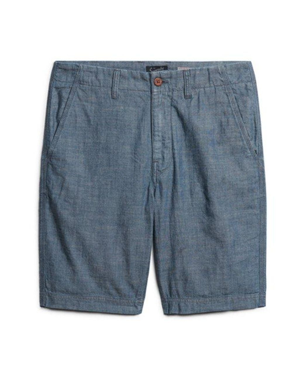 Superdry Blue Vintage International Chino Shorts for men