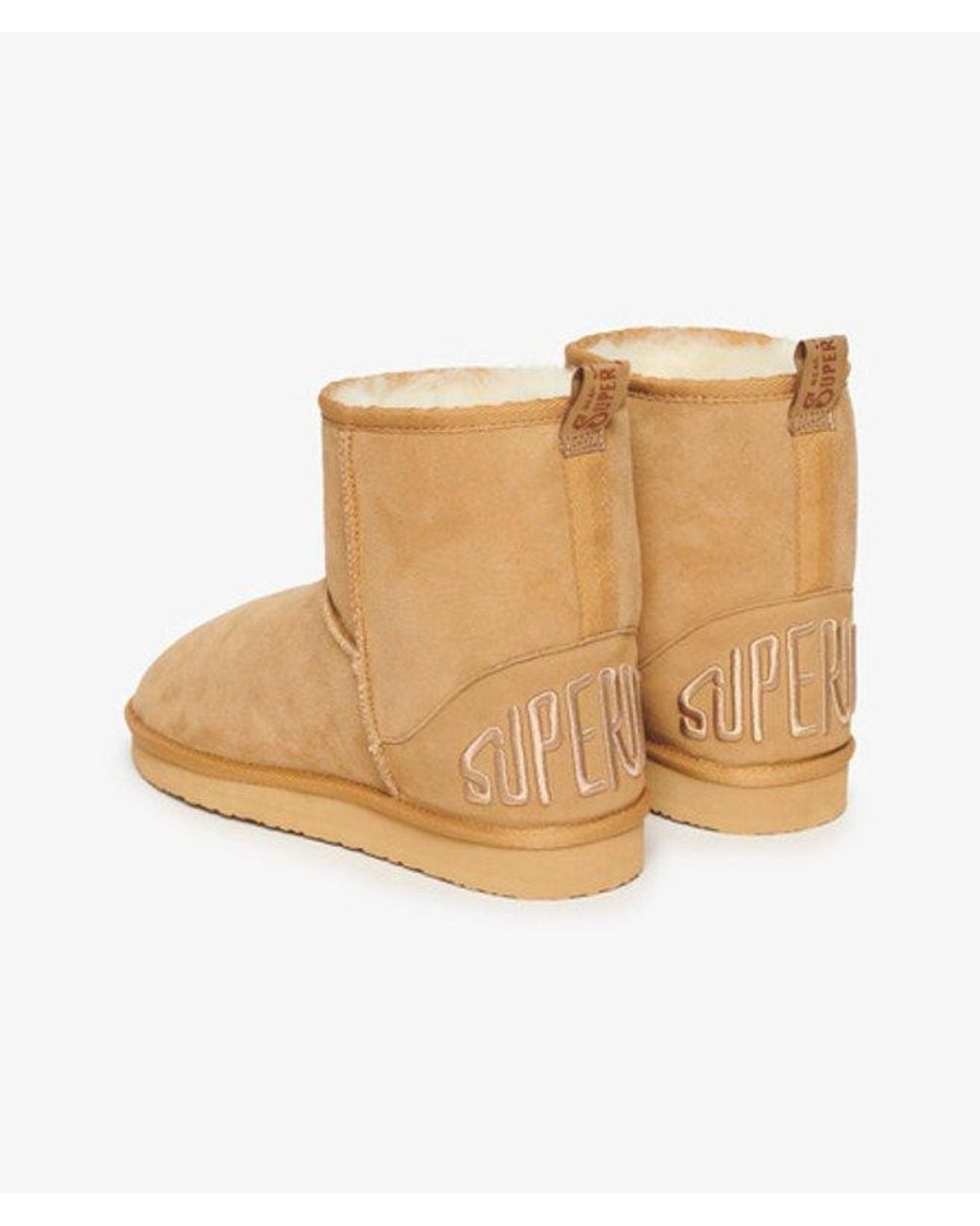 Superdry Natural & Co Suede Sherpa Ankle Boots