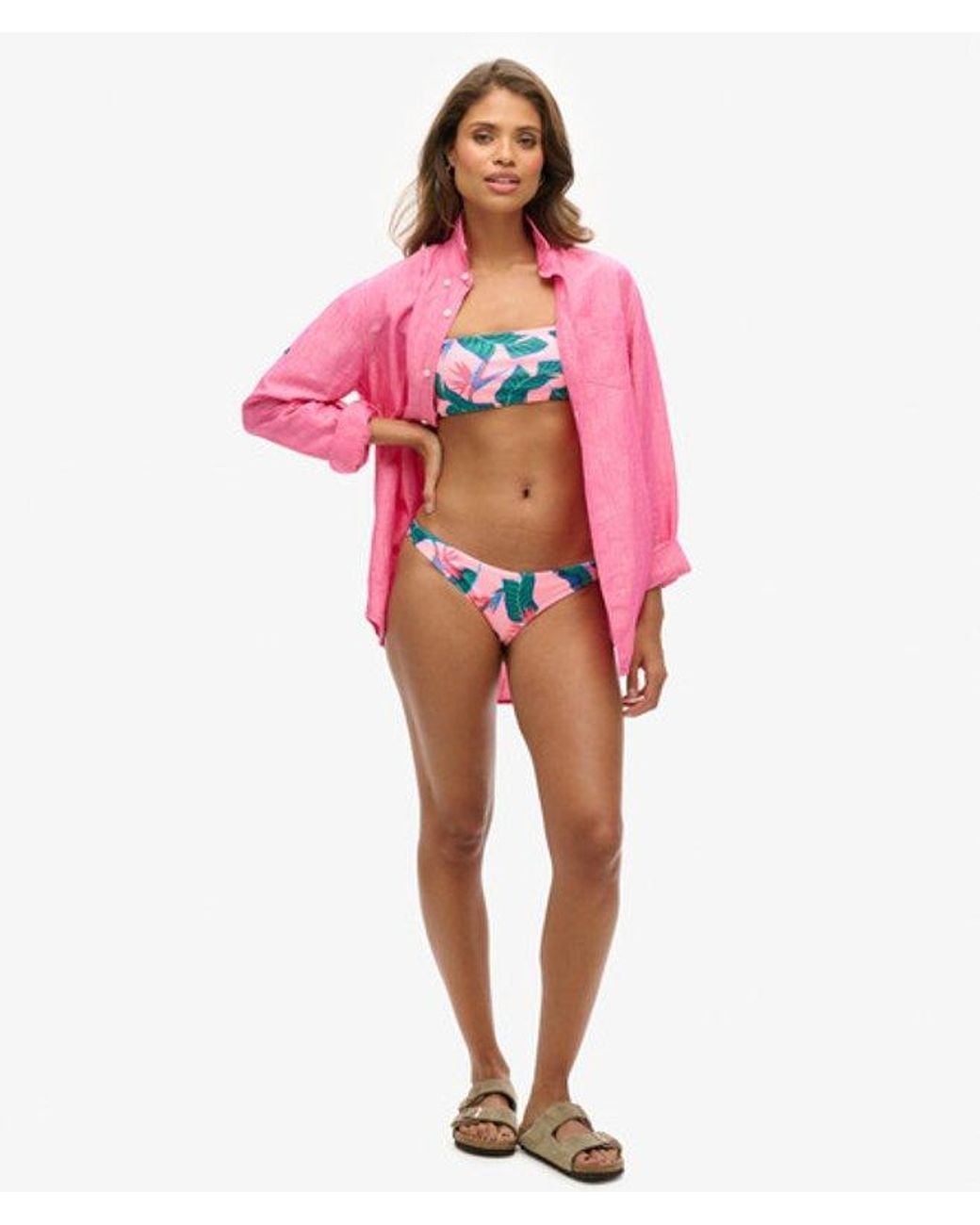 Superdry Pink & Co Tropical Cheeky Bikini Briefs