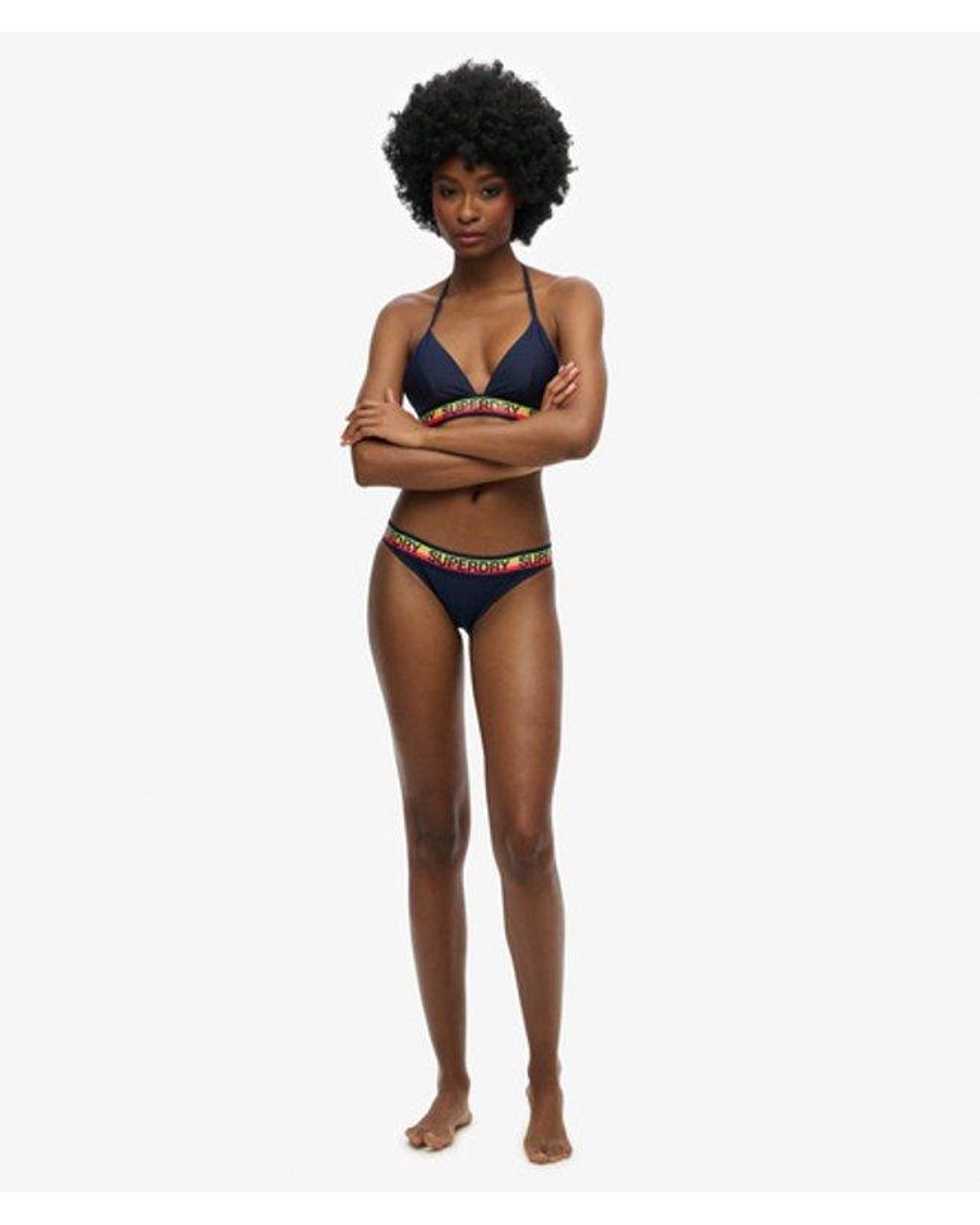 Superdry Blue & Co Ladies Fully Lined Logo Classic Bikini Briefs