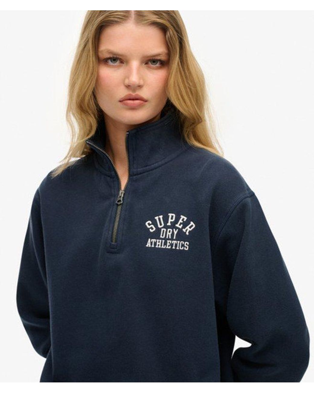 Superdry Blue & Co Athletic Essentials Half Zip Jumper
