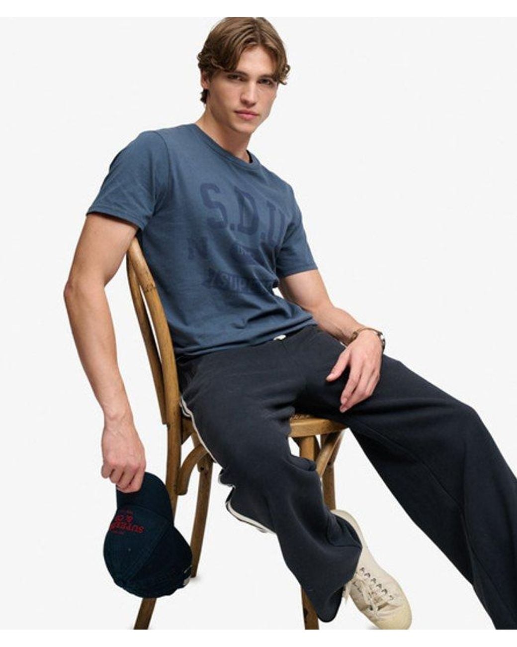 Superdry Blue & Co Athletic Tonal T-shirt for men