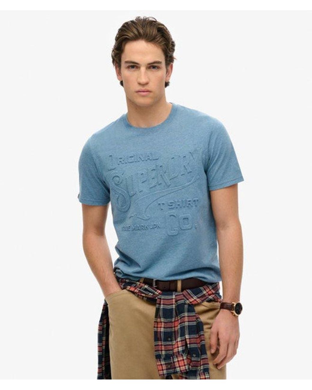 Superdry Blue & Co Workwear Embossed Relaxed T-shirt for men