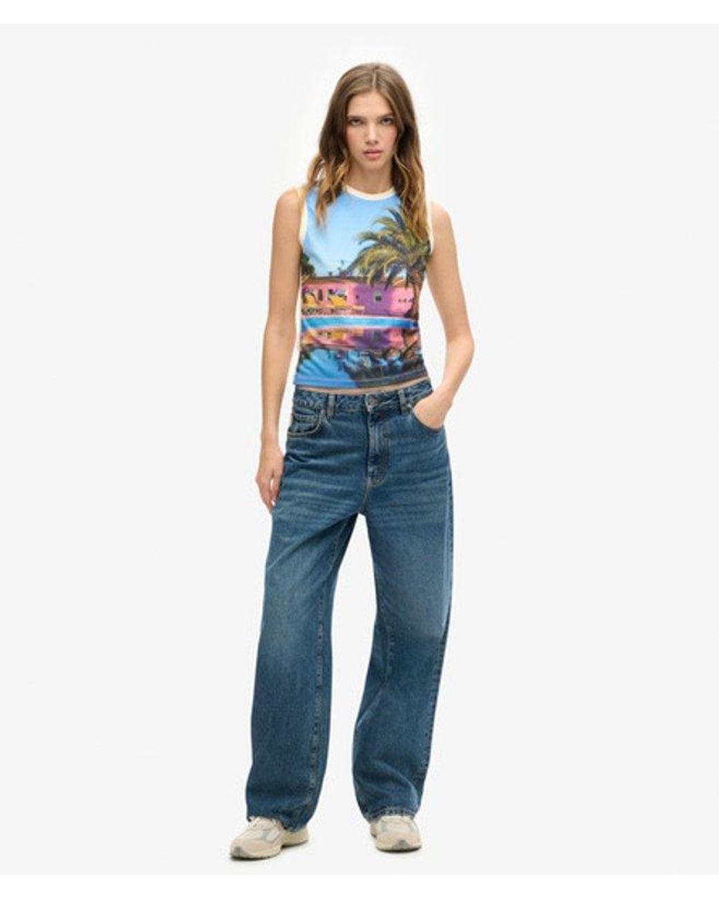 Superdry Blue & Co Sub Print Vest Top