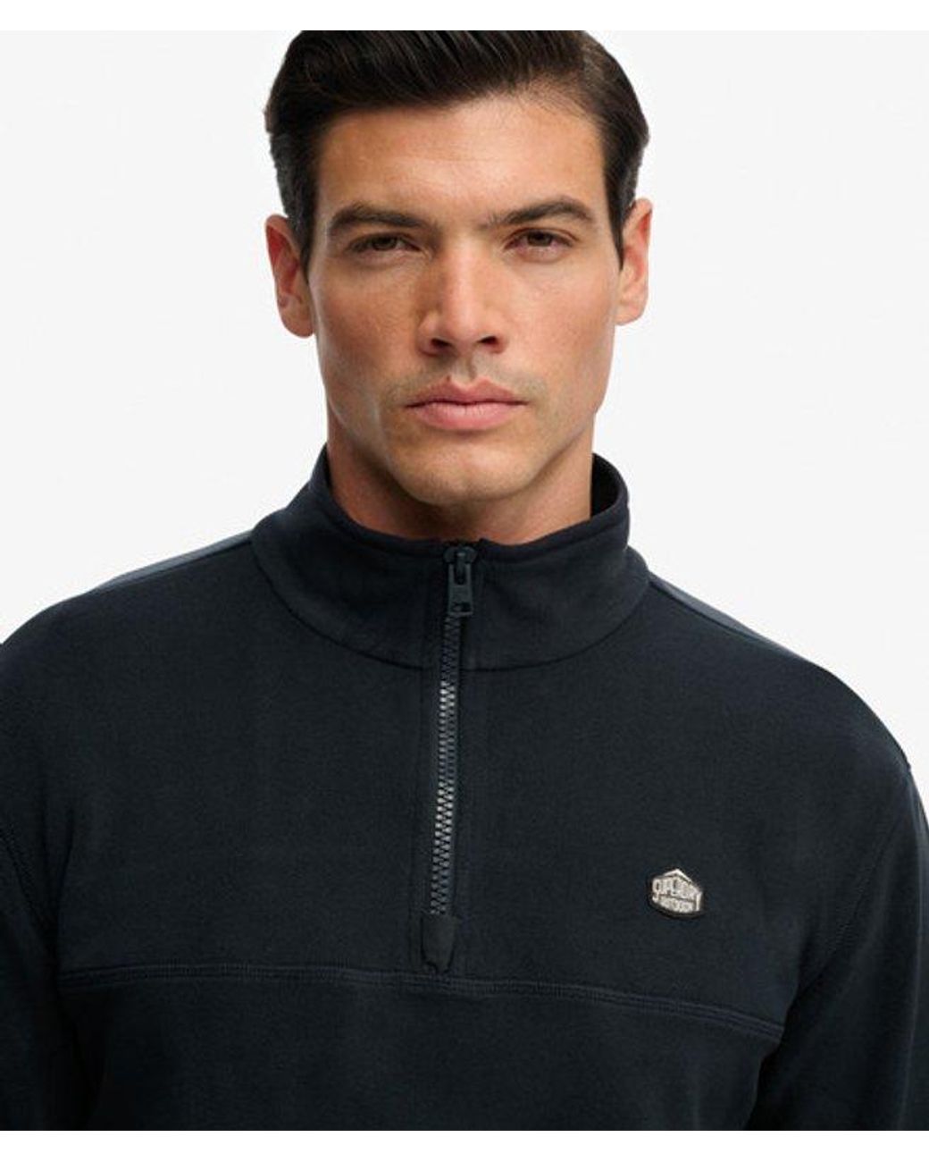 Superdry Black Expedition Fleece Half Zip for men