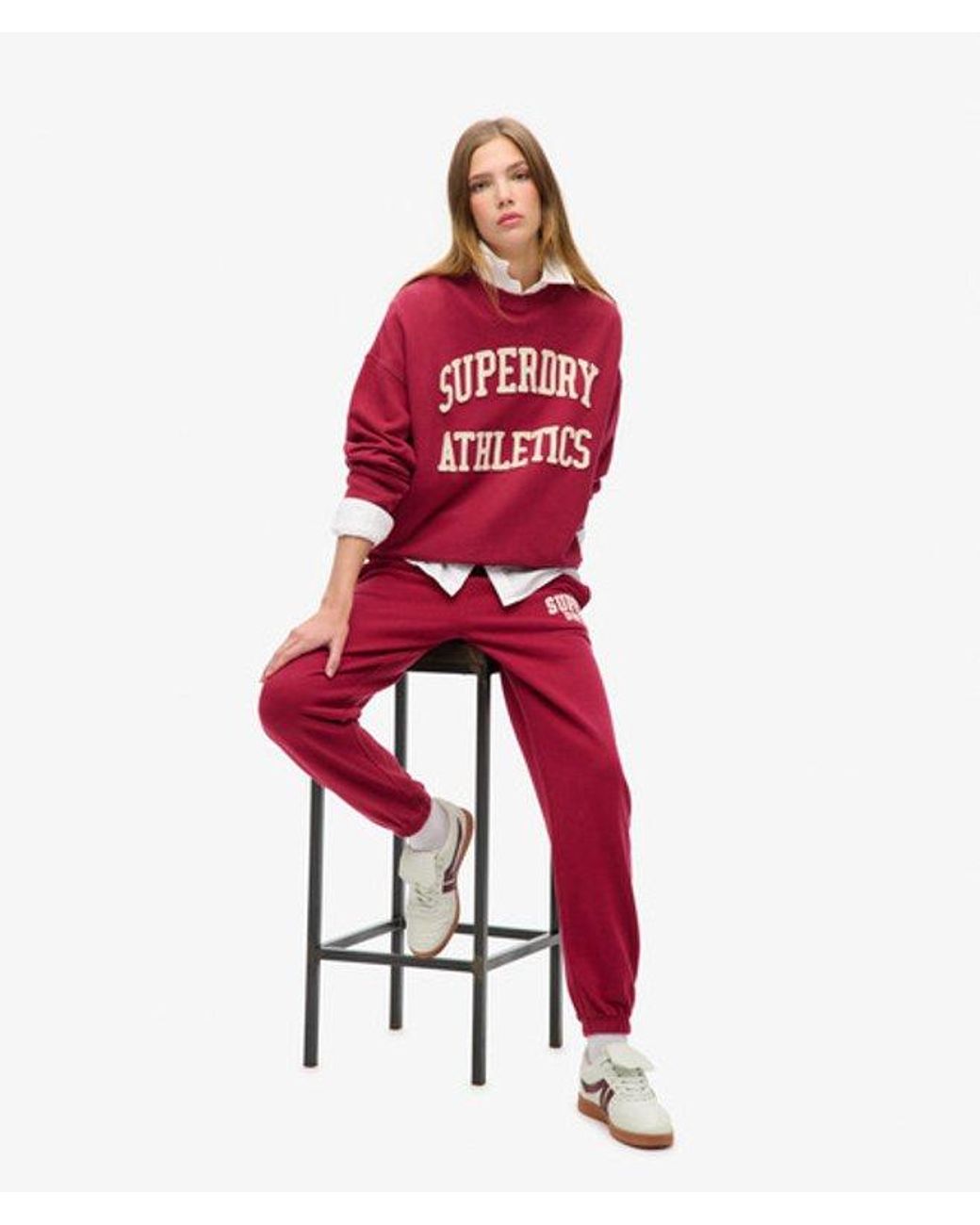 Superdry Red & Co Athletic Essentials Oversized Applique Sweatshirt
