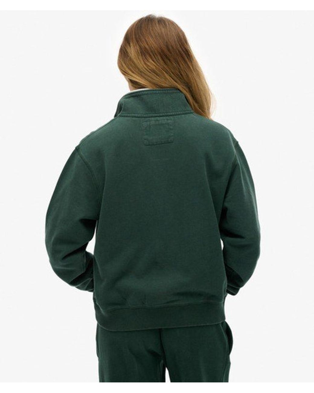 Superdry Green & Co Athletic Essentials Applique Half Zip Sweatshirt