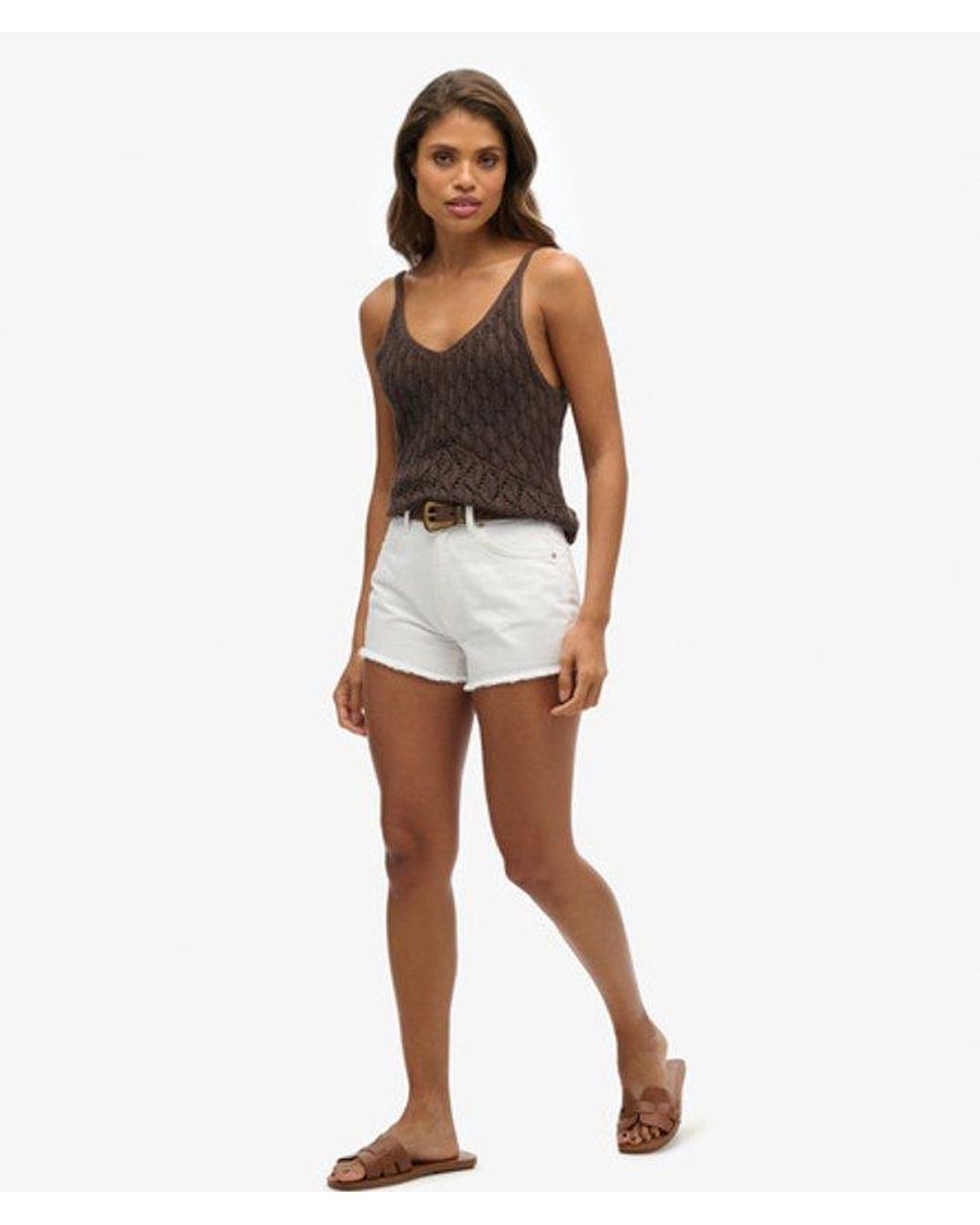 Superdry White & Co High Rise Denim Shorts
