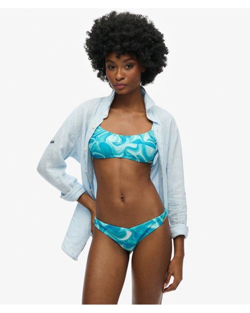 Superdry White & Co Printed Cheeky Bikini Bottoms