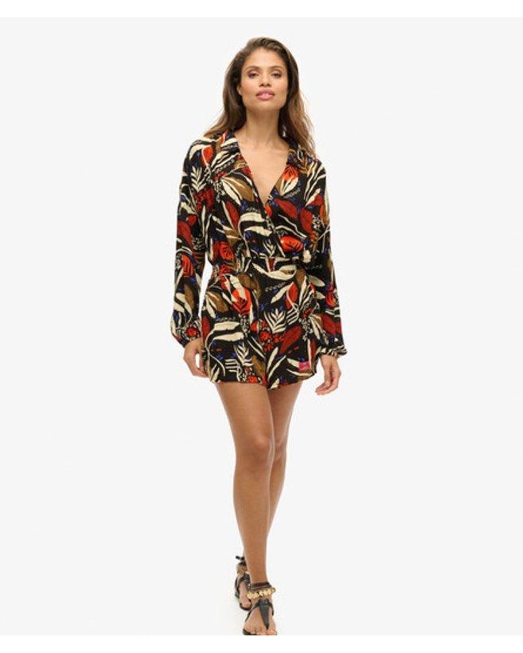 Superdry Brown Vintage Beach Playsuit