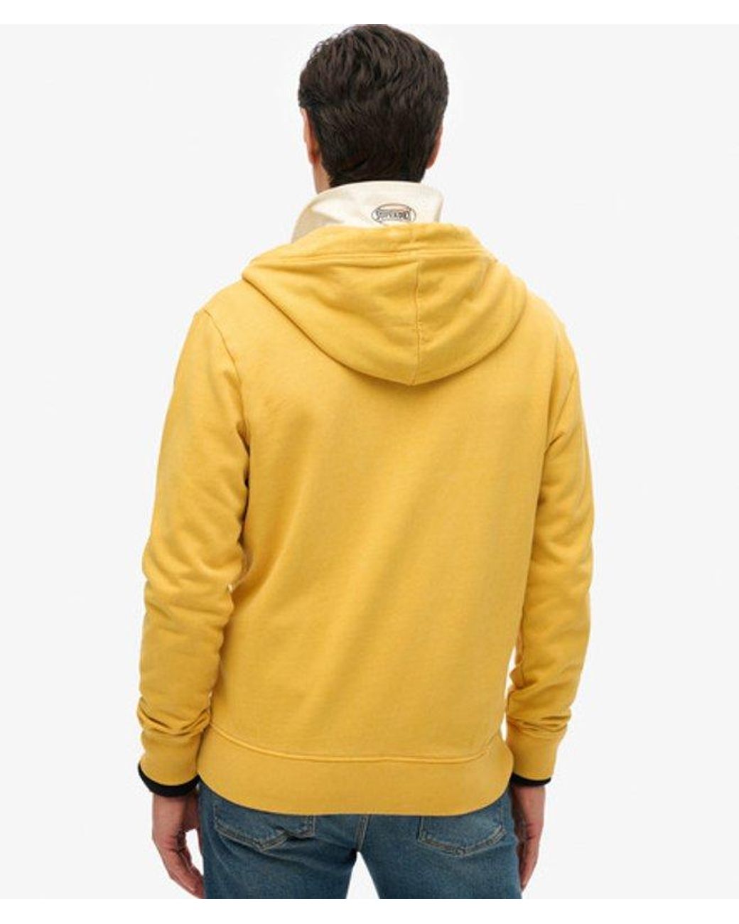 Superdry Essential Logo Washed Hoodie Met Rits Grootte: Xxxl in het Metallic voor heren