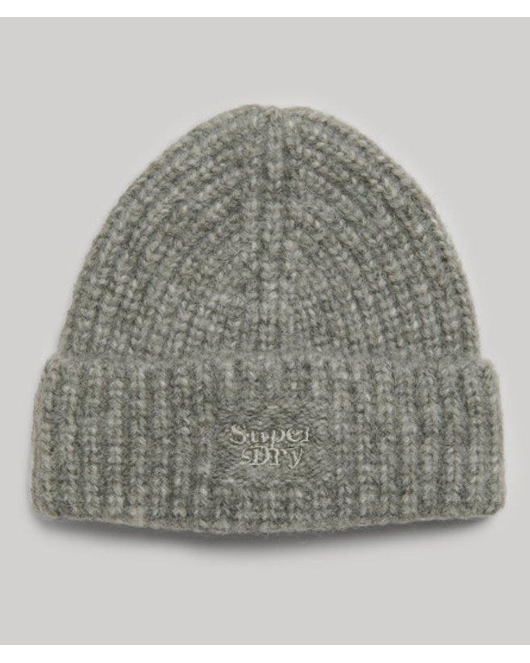 Superdry Gray & Co Rib Knit Beanie Hat