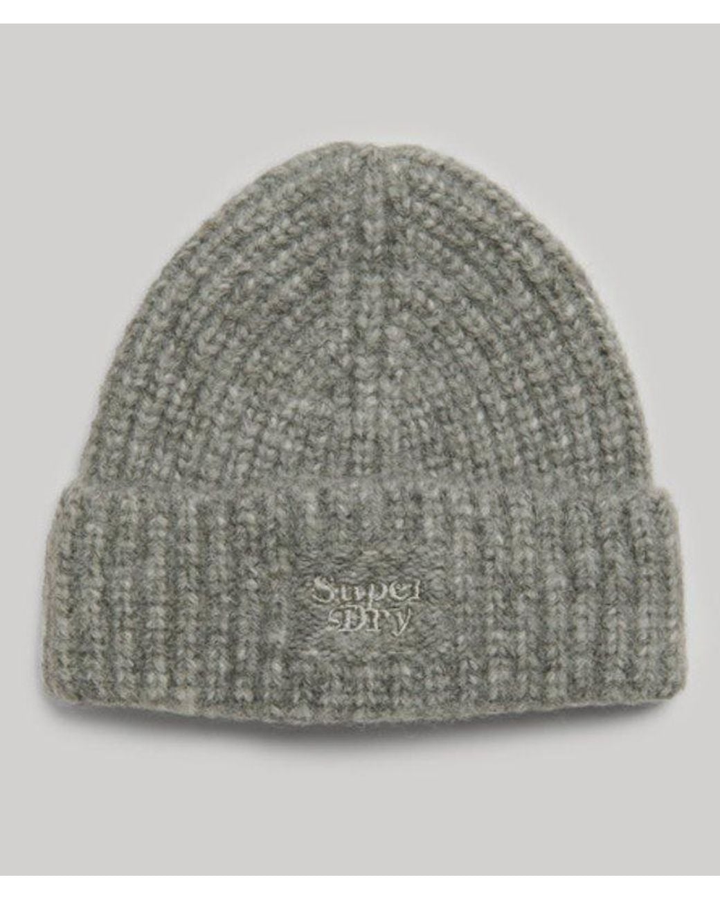 Superdry Gray & Co Rib Knit Beanie Hat
