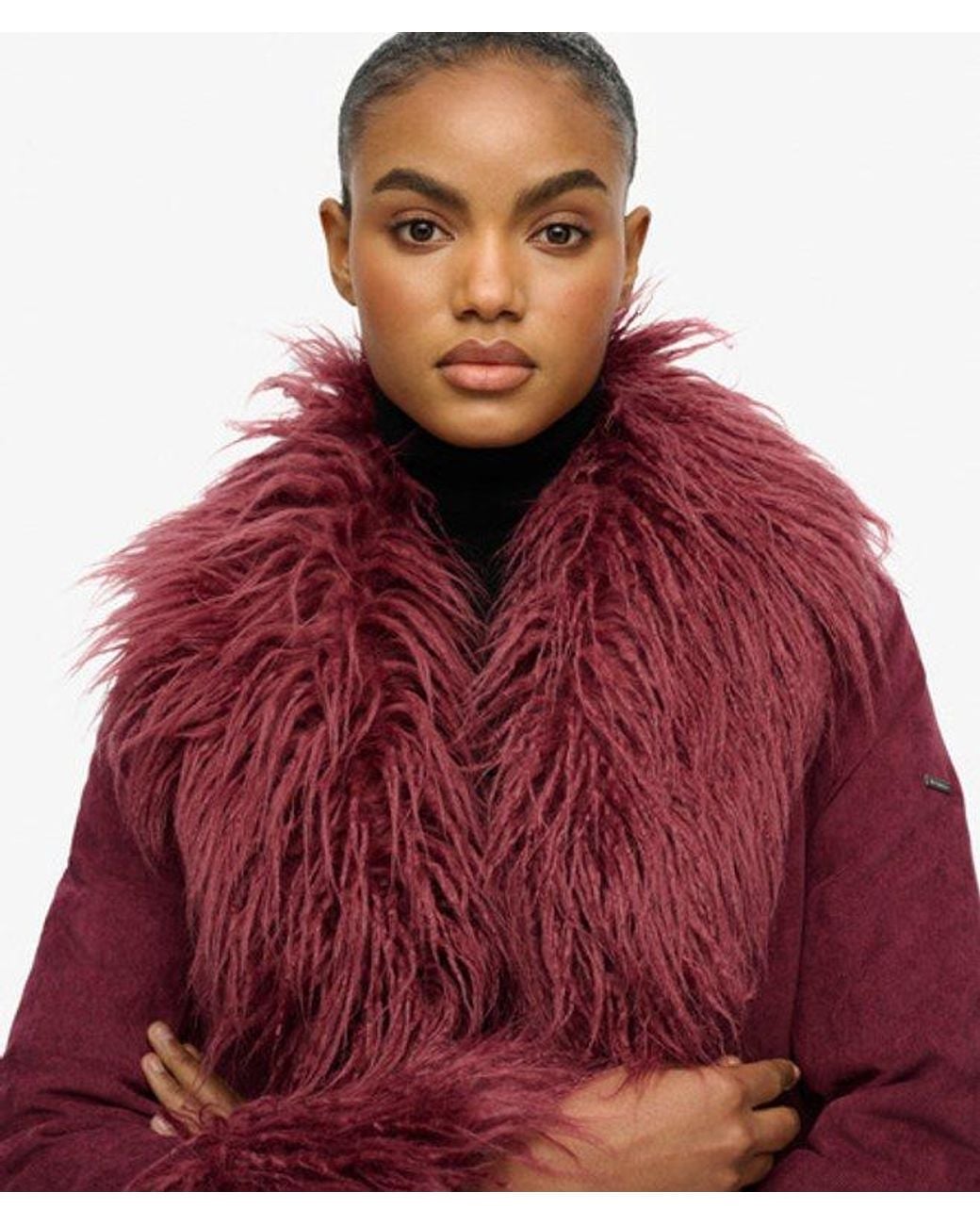 Superdry Red Long Afghan Coat