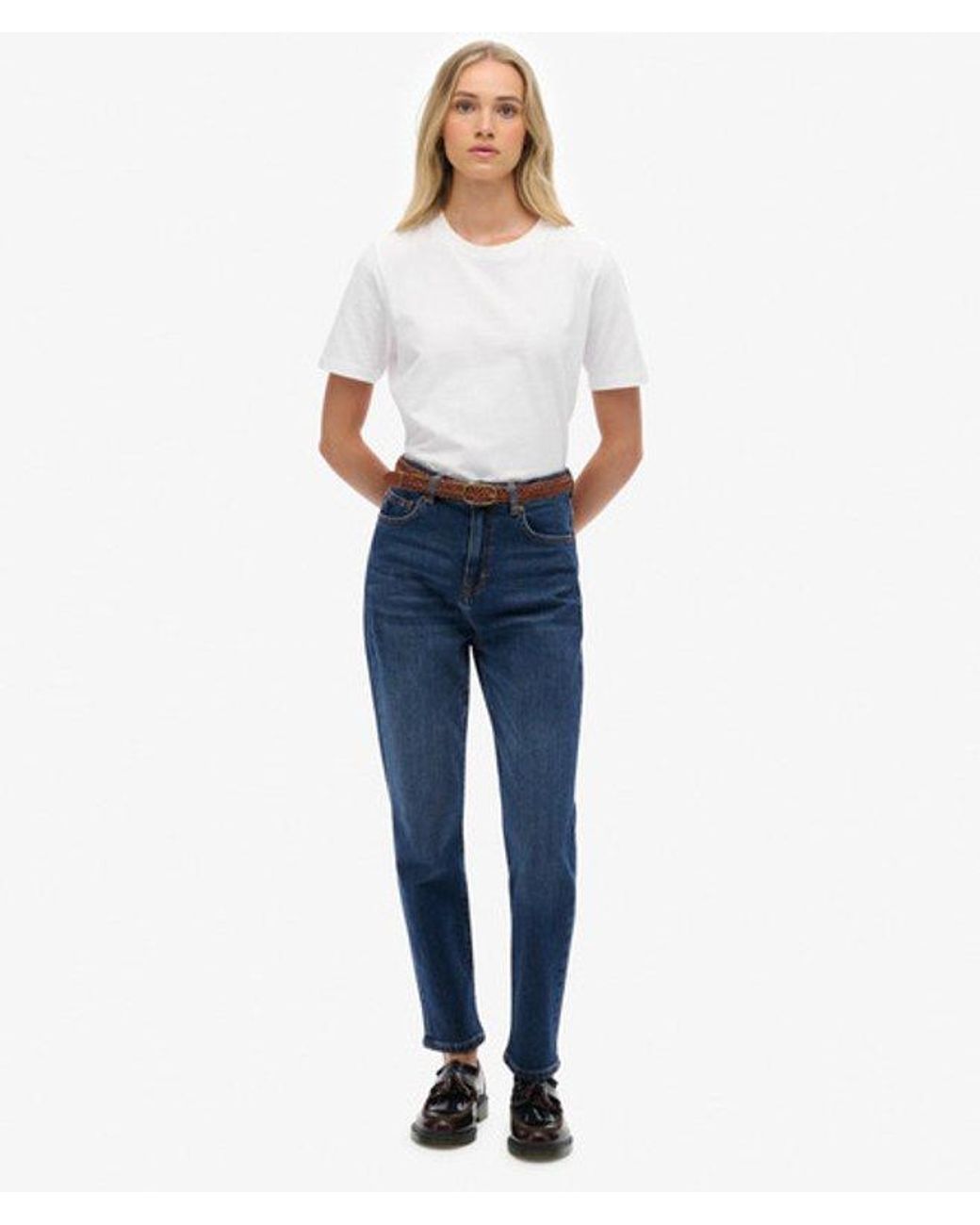 Superdry Blue & Co Organic Cotton High Rise Mom Jeans