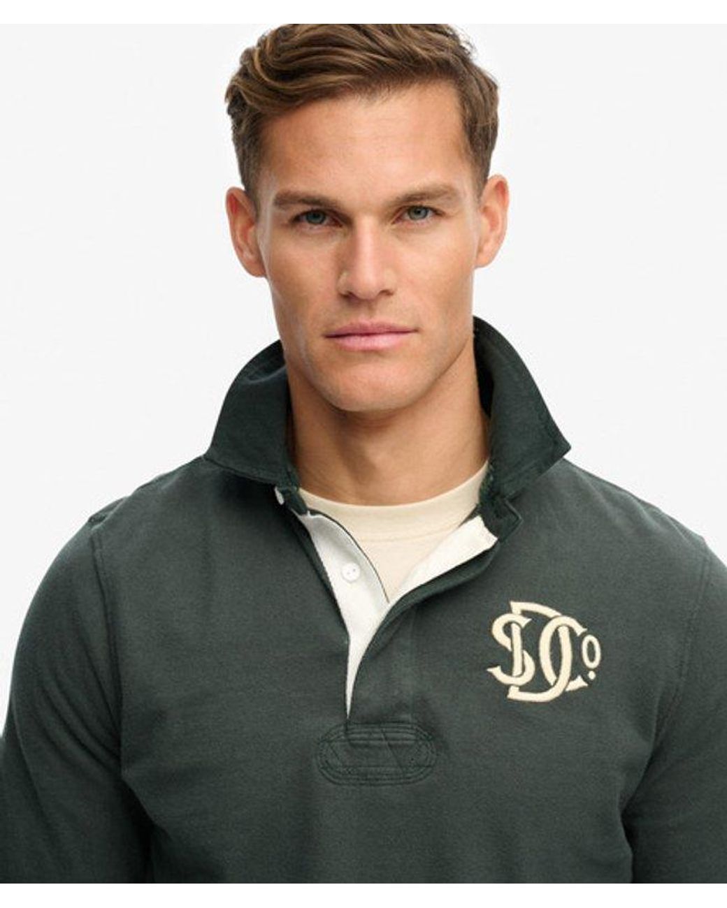 Superdry Black & Co Vintage Athletic Rugby Shirt for men