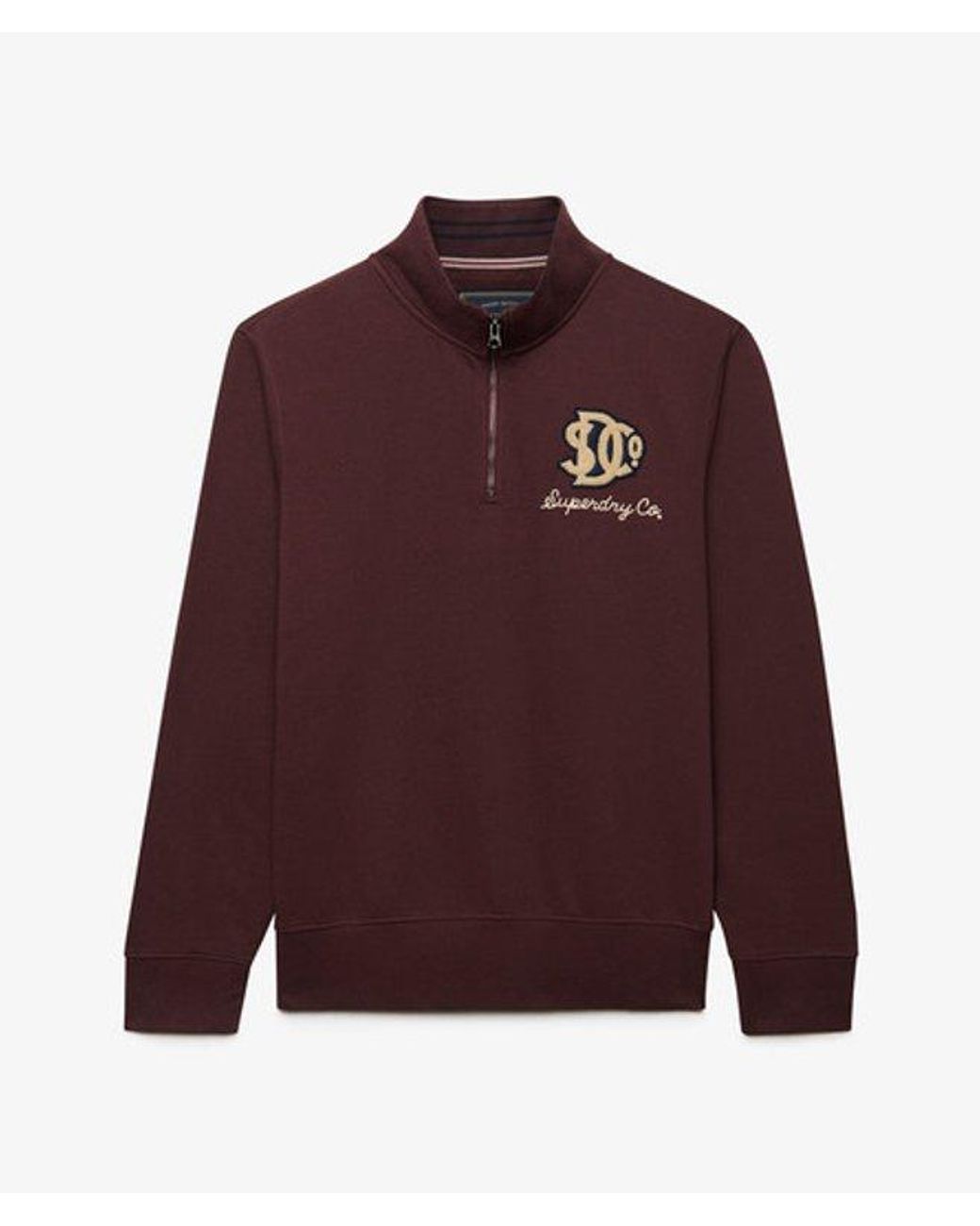 Superdry Red & Co Vintage Athletic Half Zip Sweatshirt for men