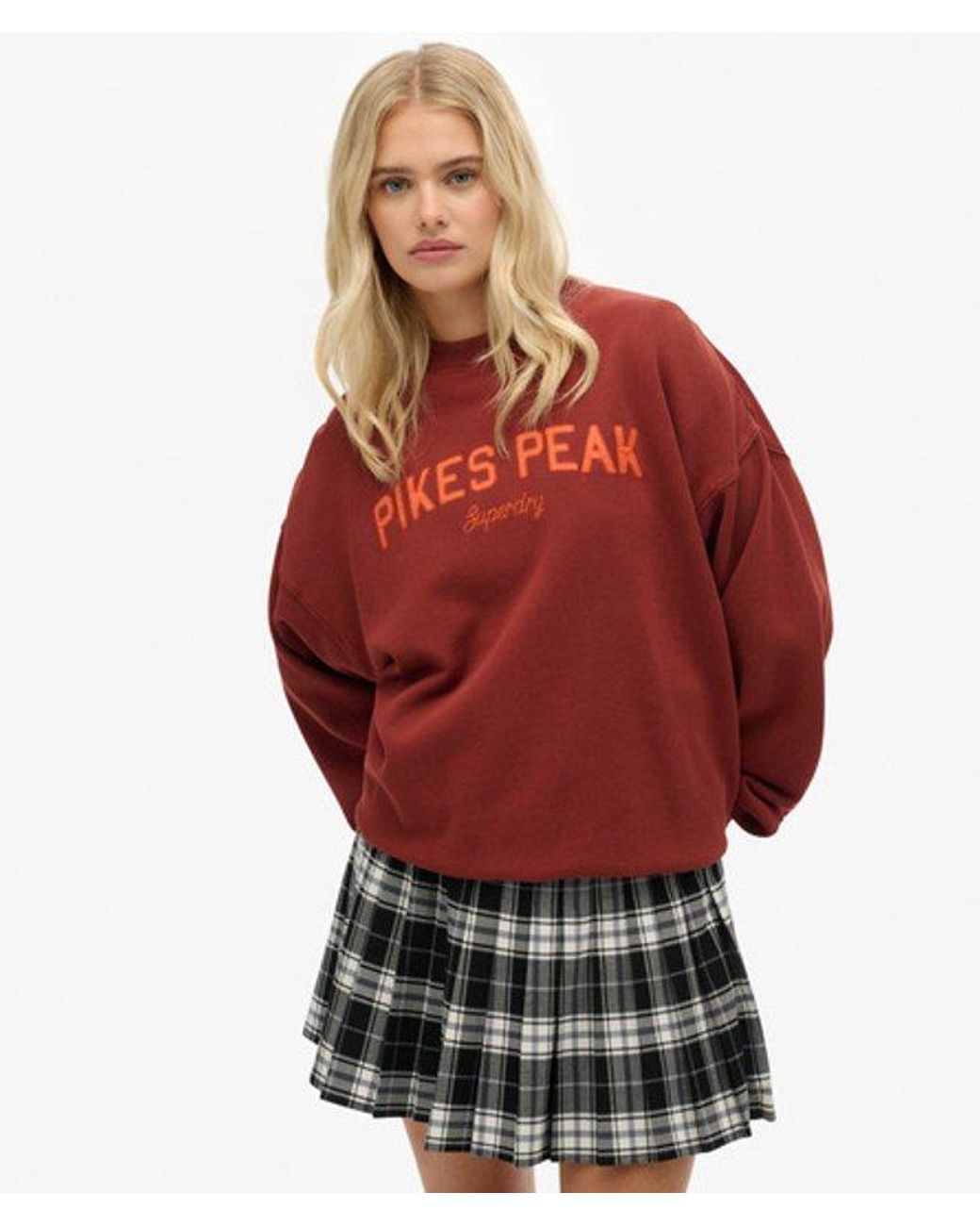 Superdry Red & Co Outdoor Location Loose Crew Sweatshirt
