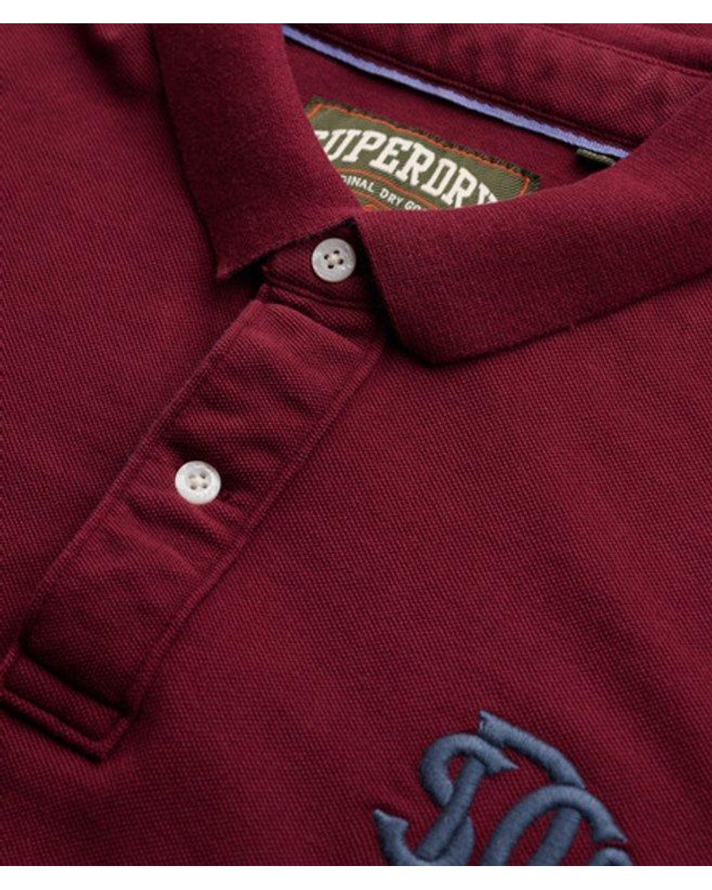 Superdry Red & Co Pique Monogram Polo Shirt for men