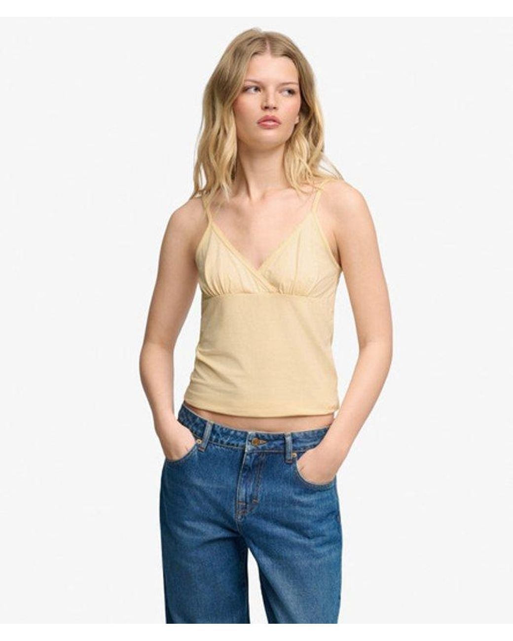 Superdry Blue & Co Athletic Essentials Trim V-neck Vest Top