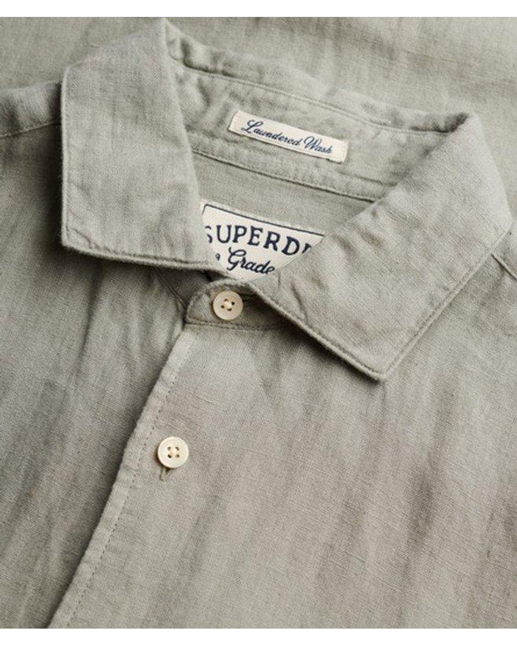 Superdry Gray & Co Riviera Long Sleeve Linen Shirt for men