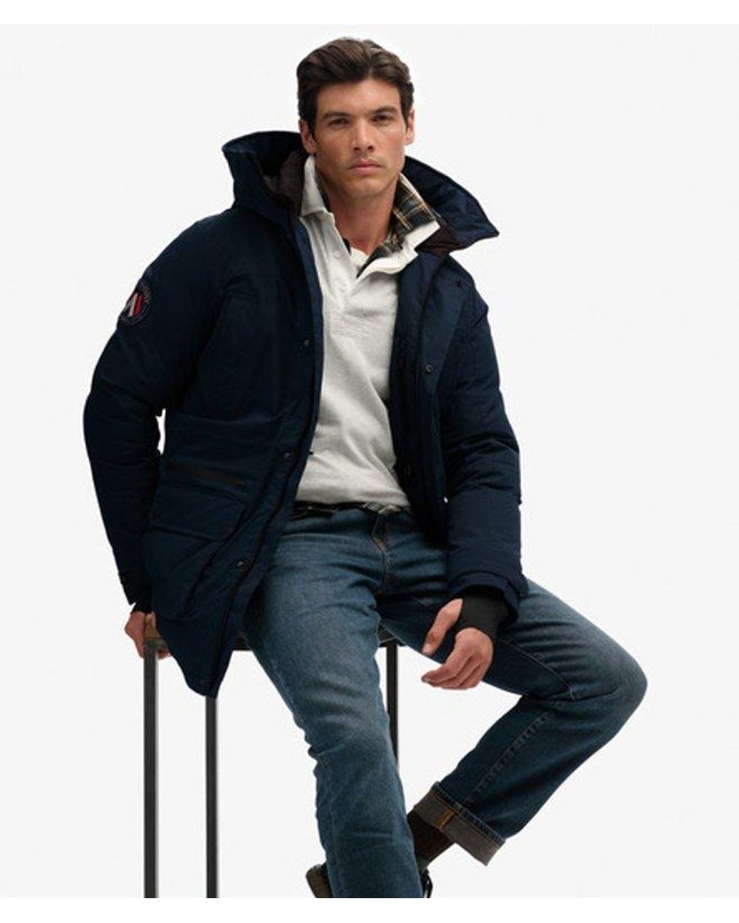 Superdry Blue & Co City Padded Parka Coat for men