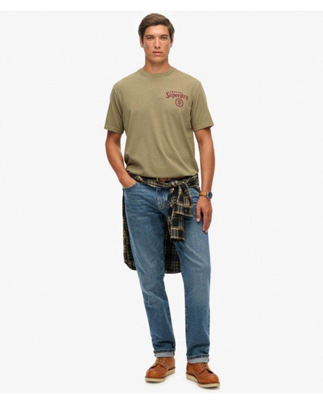 Superdry Green Tokyo Narrative Loose T-shirt for men
