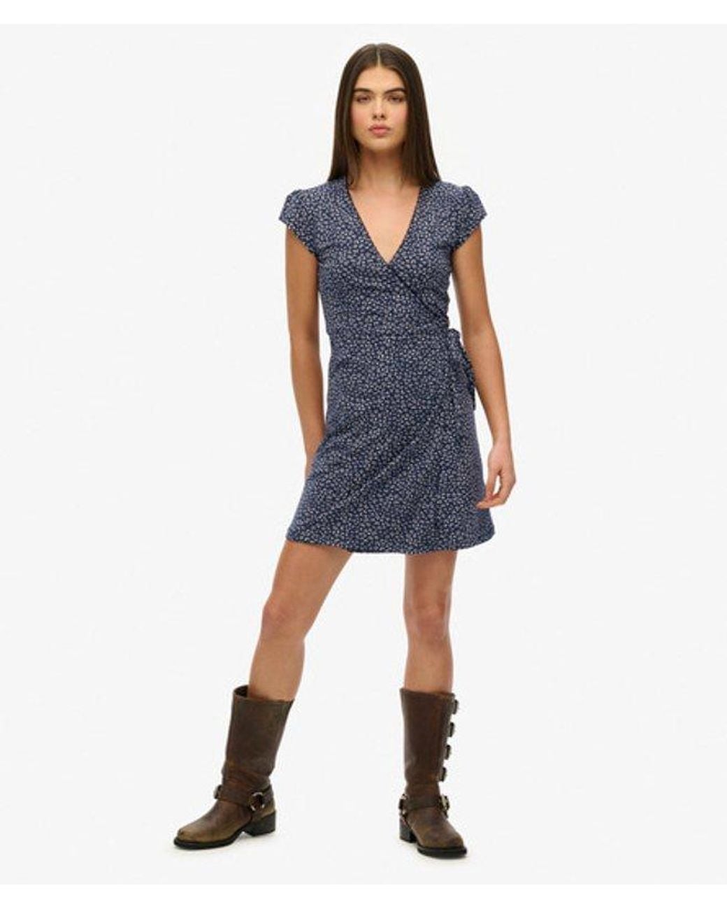 Superdry Blue & Co Athletic Essentials Wrap Dress