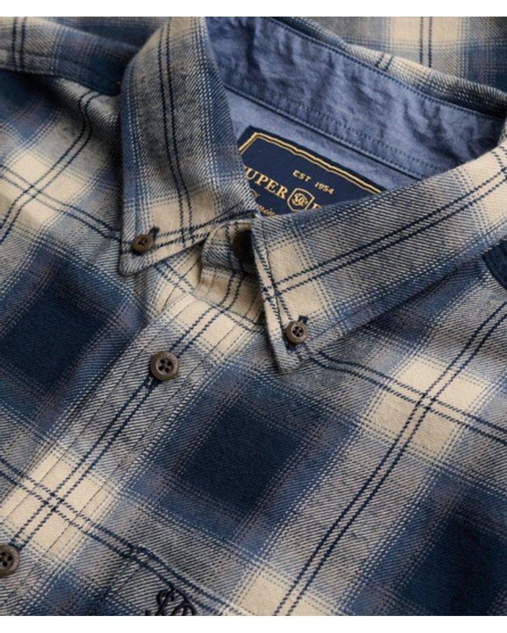 Superdry Blue & Co Long Sleeve Cotton Lumberjack Shirt for men
