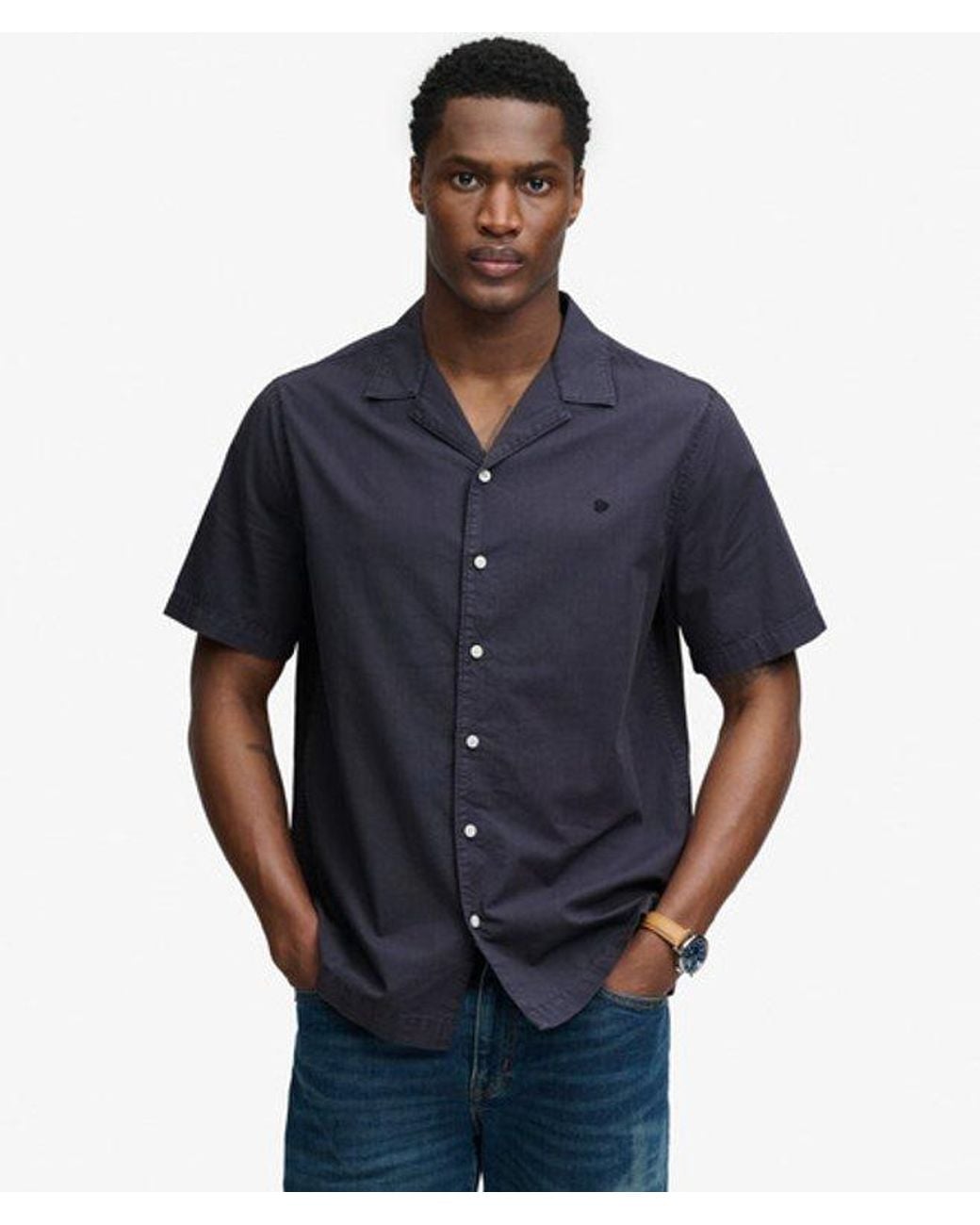 Superdry Blue & Co Cabana Short Sleeve Shirt for men