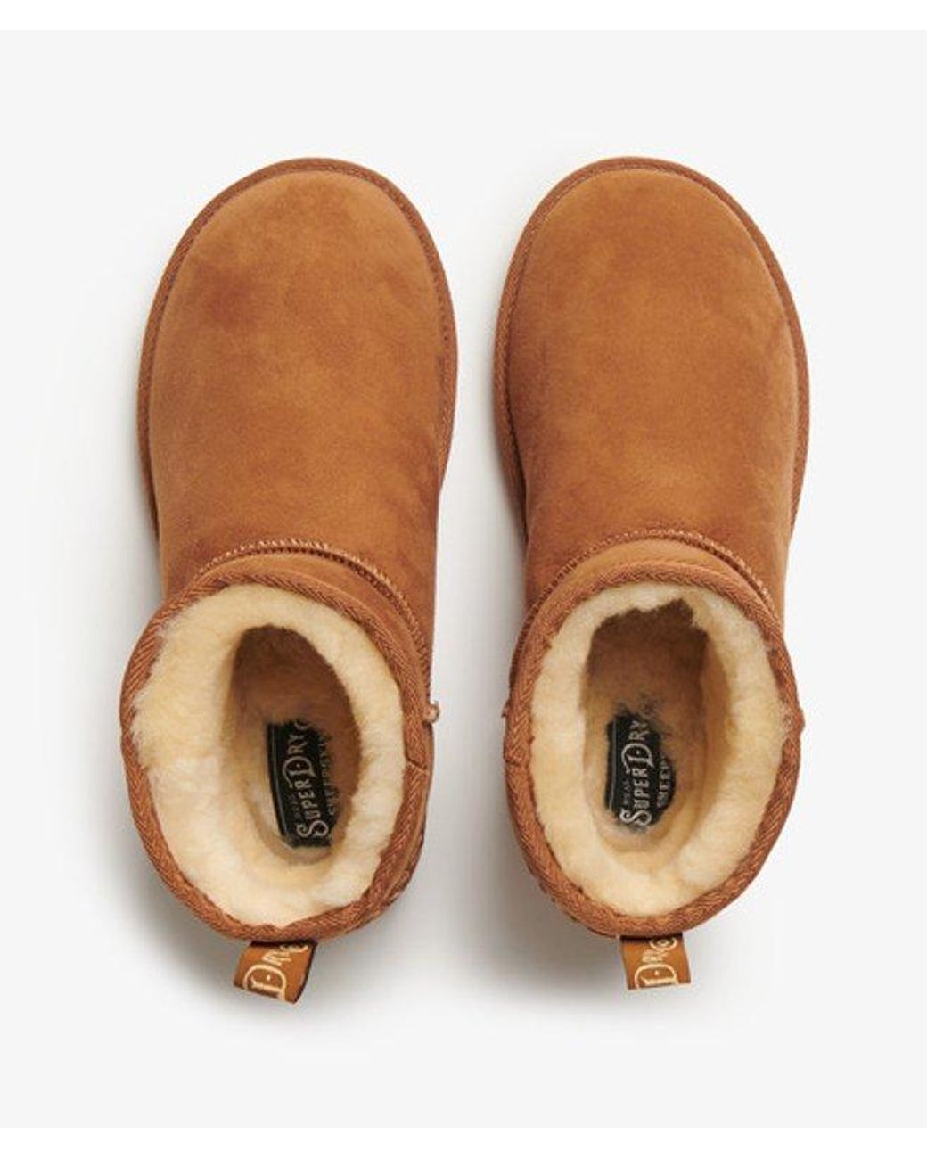 Superdry Brown & Co Suede Sherpa Mini Boots