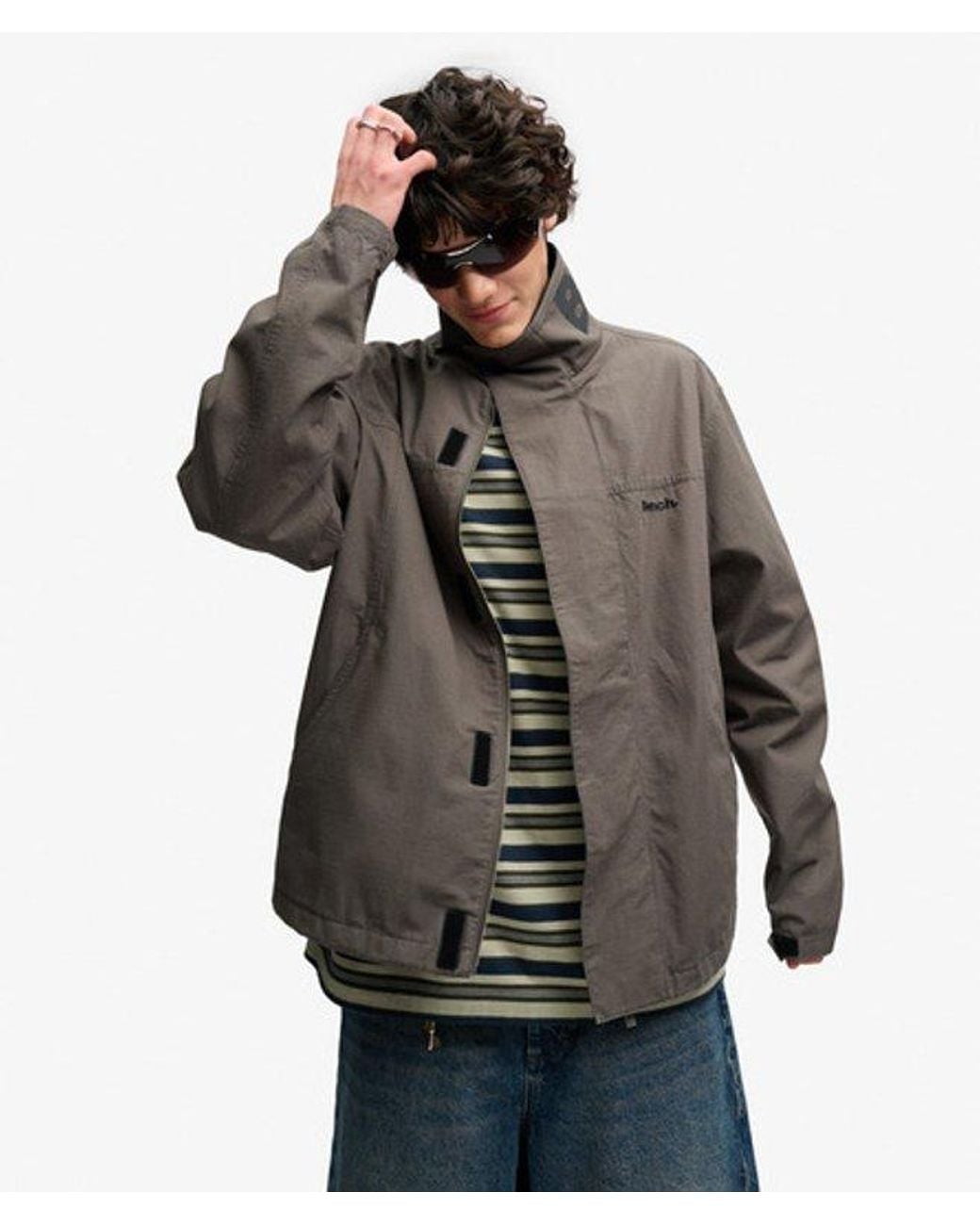 Superdry Black Bench X & Co Bench High Neck Ripstop Jacket for men