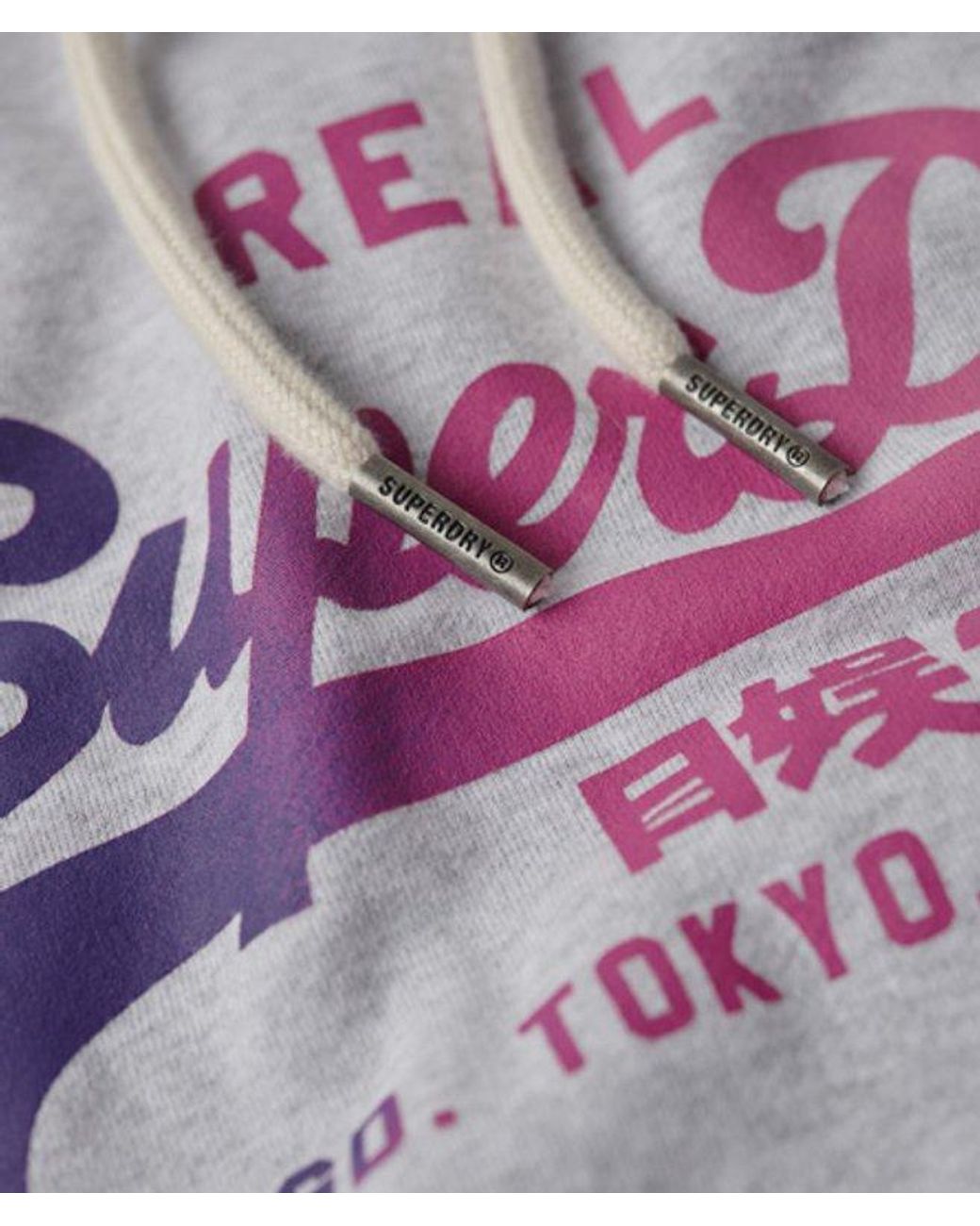 Superdry White & Co Tonal Vintage Logo Graphic Hoodie