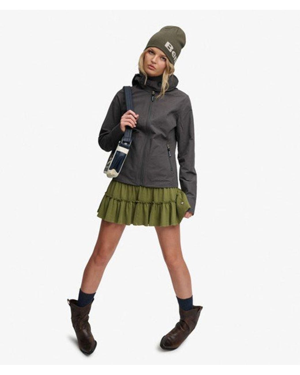 Superdry Gray Bench X & Co Bench Hooded Funnel Neck Ripstop Jacket