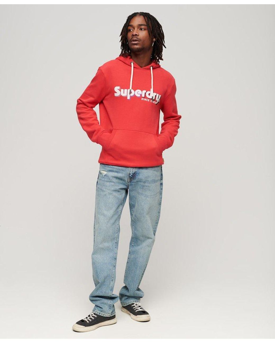 Superdry Terrain Logo Classic Hoodie in Red for Men | Lyst
