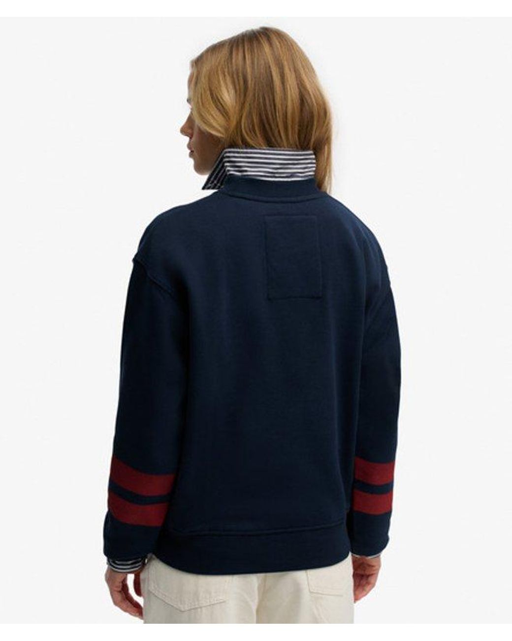 Superdry Varsity Script Boxy Crew Sweatshirt in het Blue