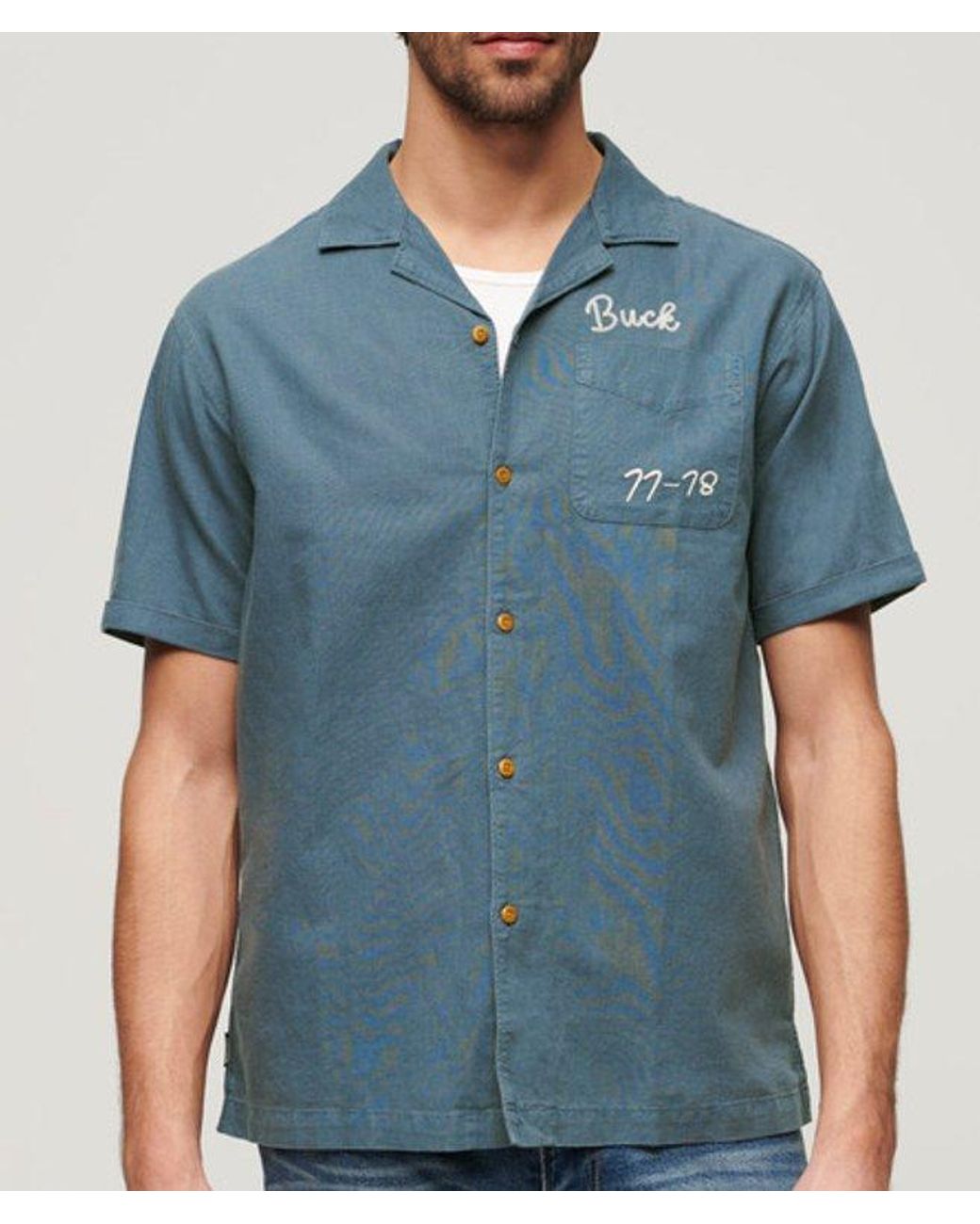 Superdry Blue & Co Resort Short Sleeve Shirt for men