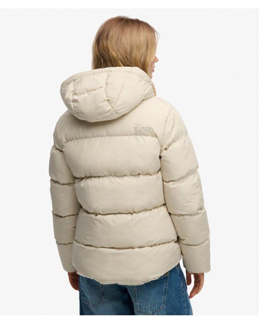 Superdry Natural & Co Hooded Mid Length Sports Puffer Jacket