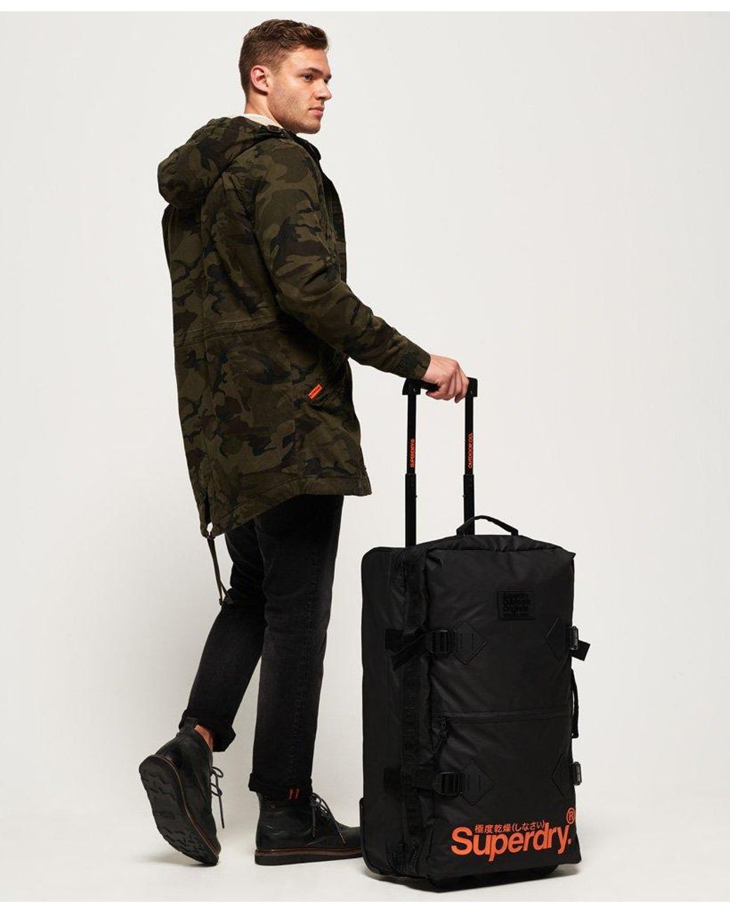Superdry Travel Range Large Check In Suitcase in Black for Men | Lyst
