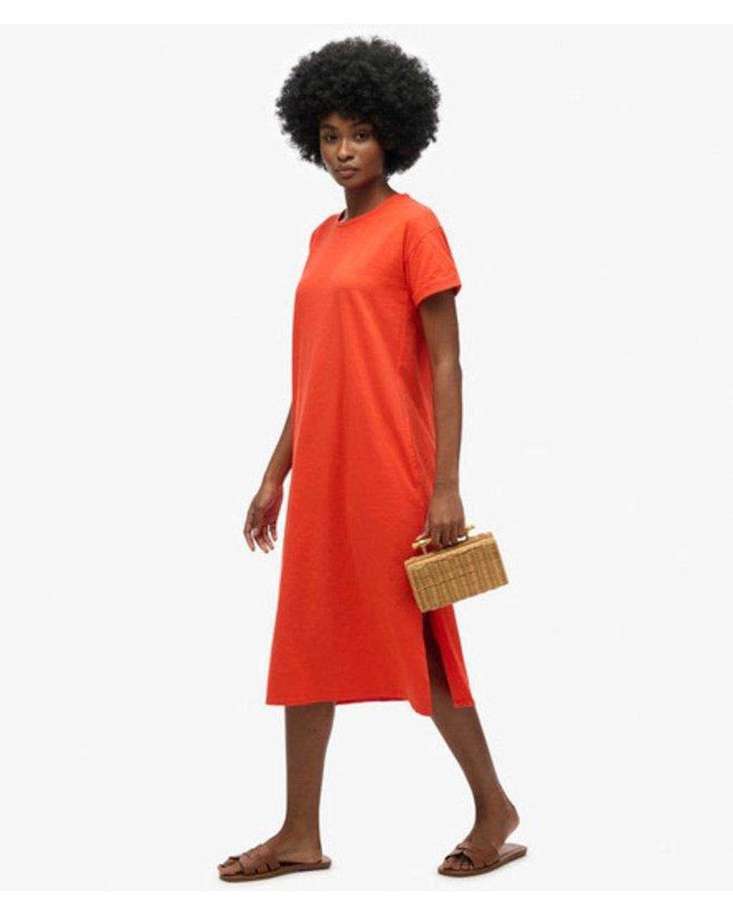 Superdry Red & Co Midi T-shirt Dress