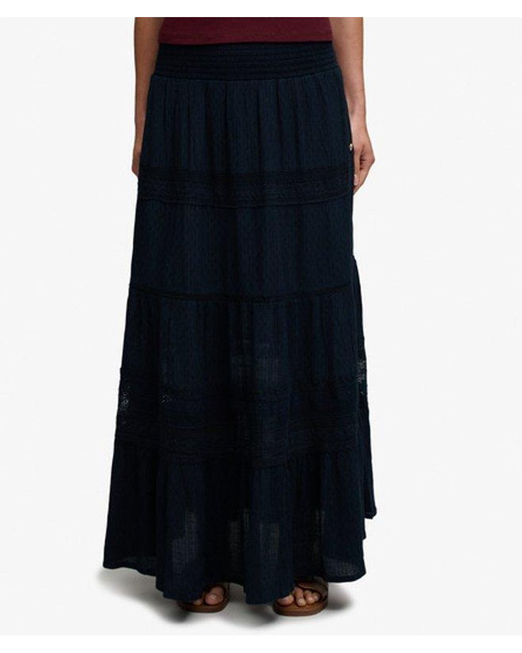 Superdry Ibiza Maxi Rok in het Blue