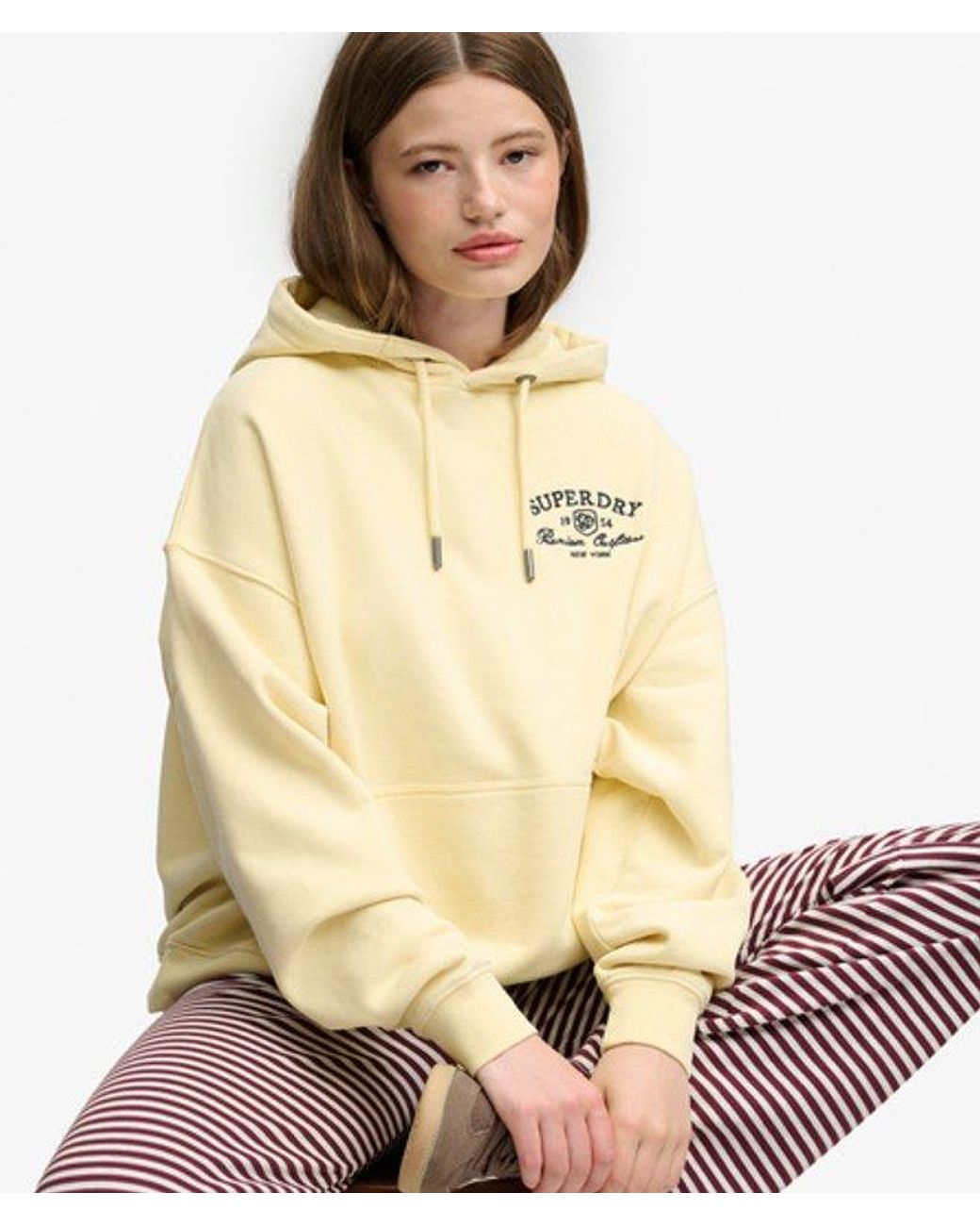 Superdry Natural Luxe Casual Embroidered Relaxed Hoodie