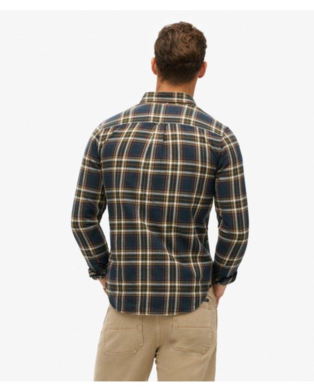 Superdry Gray Organic Cotton Vintage Check Shirt - Size: M for men