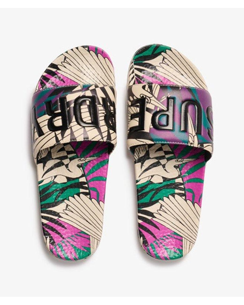 Superdry Natural & Co All Over Printed Pool Sliders