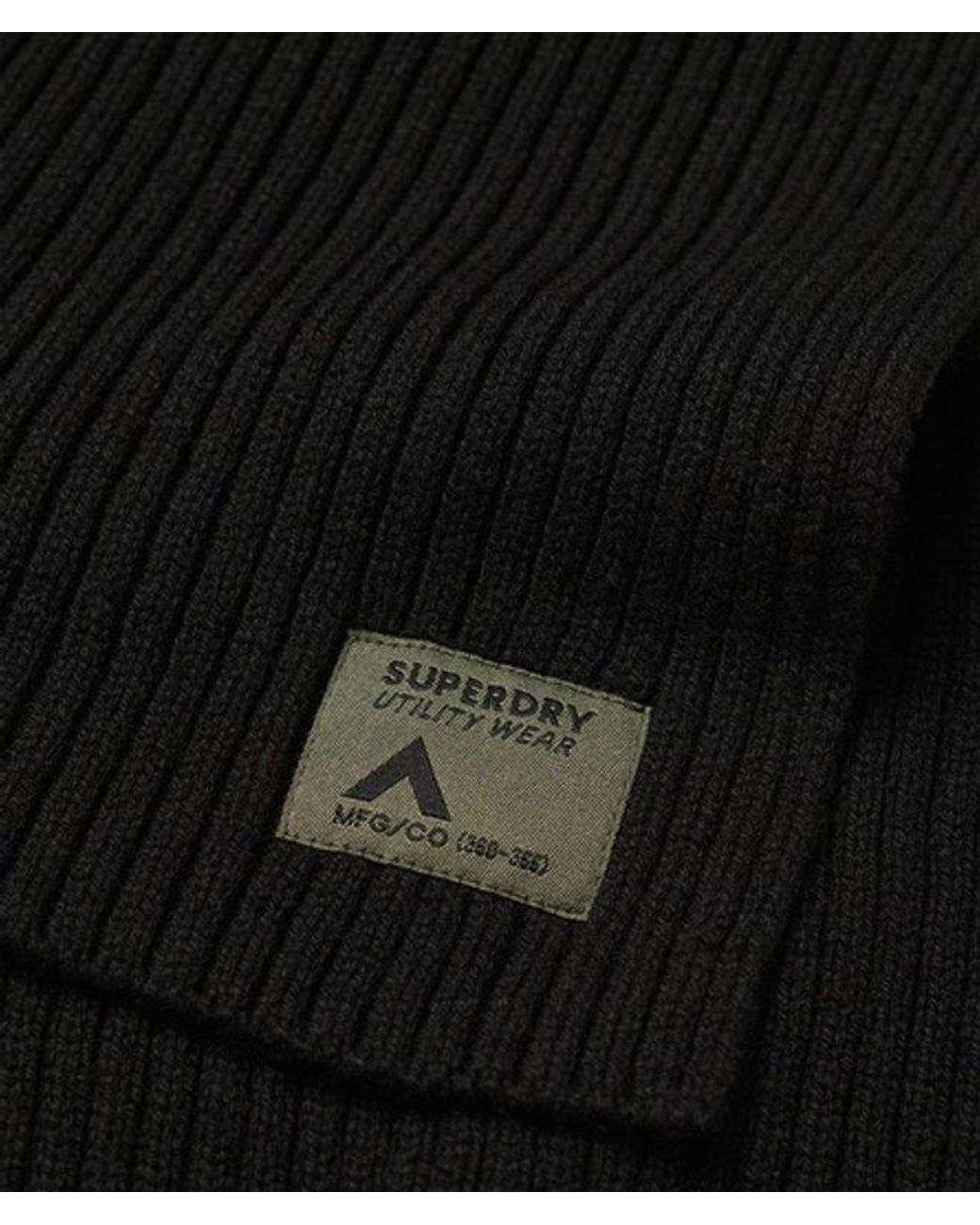 Superdry Black Workwear Knitted Scarf