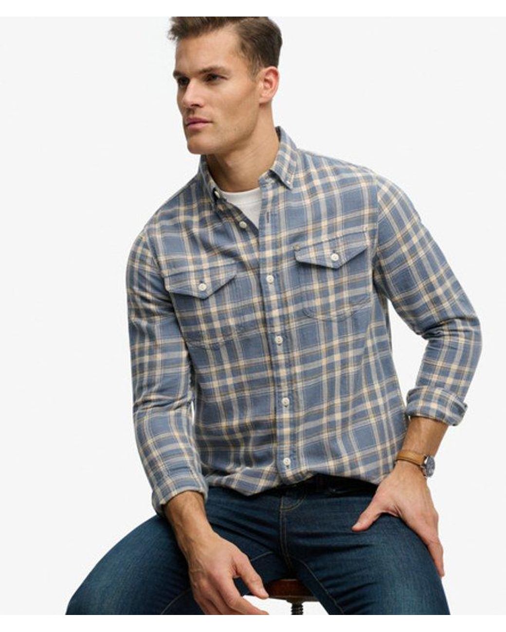 Superdry Blue & Co The Merchant Store - Lite Check Shirt for men