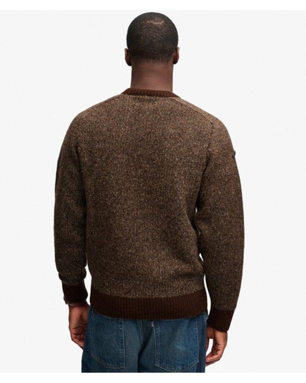 Superdry Brown & Co Birdseye Knit Jumper for men