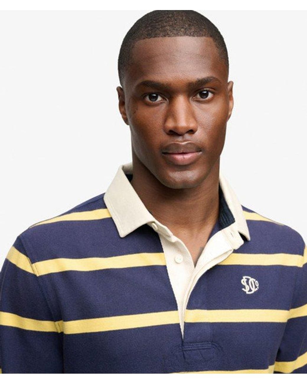 Superdry Blue & Co Athletic Stripe Rugby Top for men