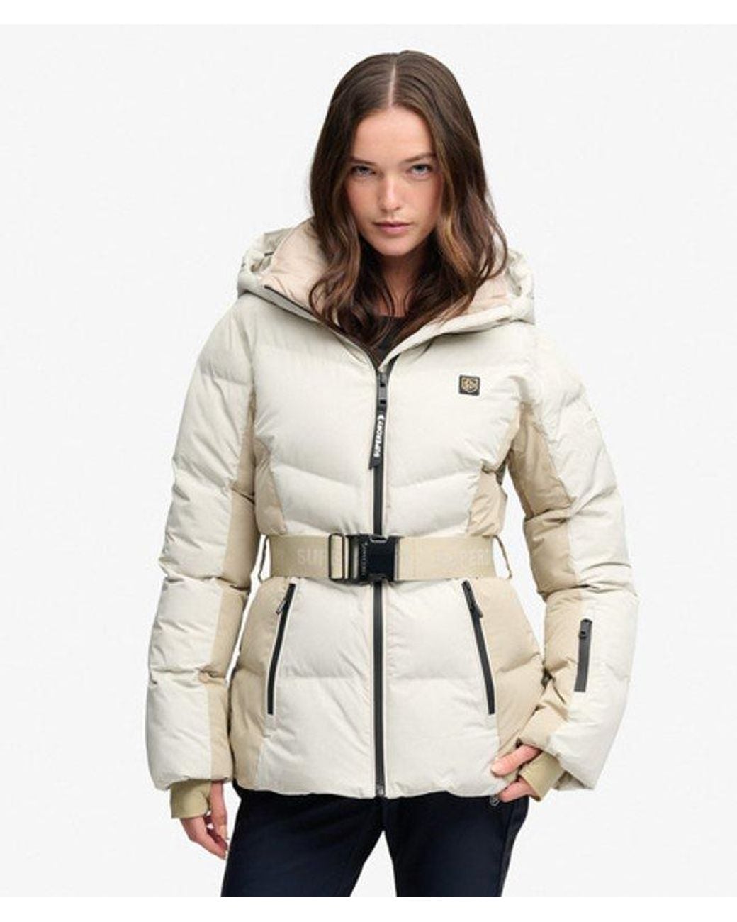 Superdry Natural & Co Luxe Belted Ski Padded Jacket
