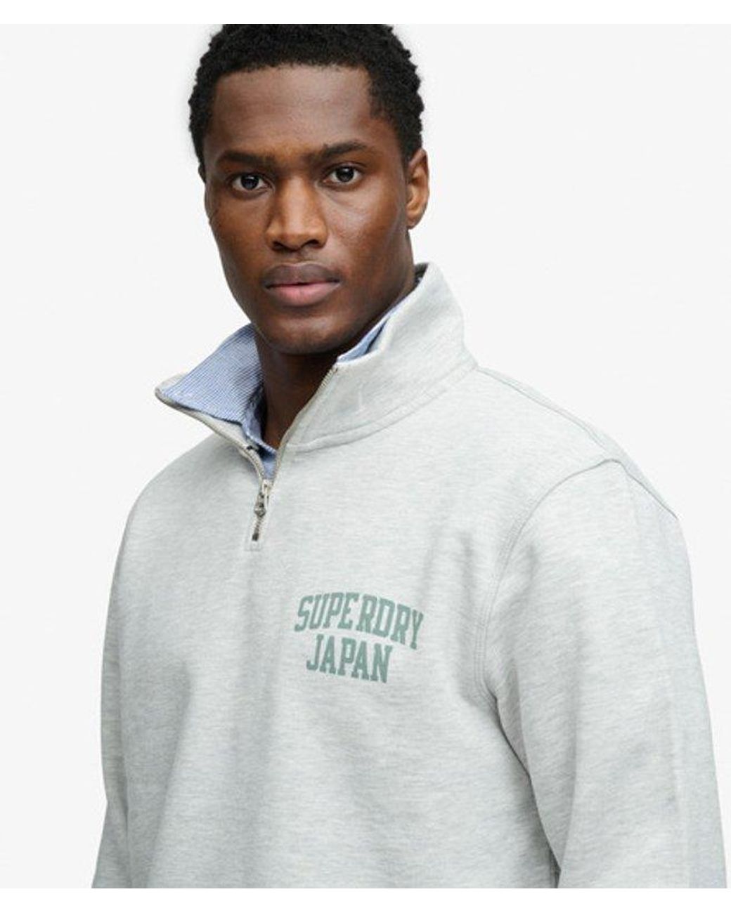 Superdry Gray & Co Athletic Essentials Half Zip Sweatshirt for men